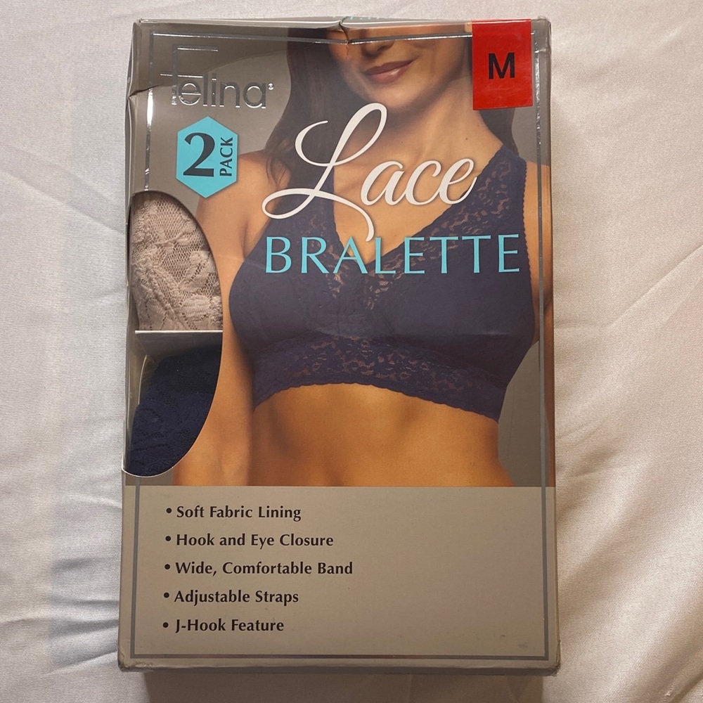 Felina Lace Bralette Set - Blue and Pink